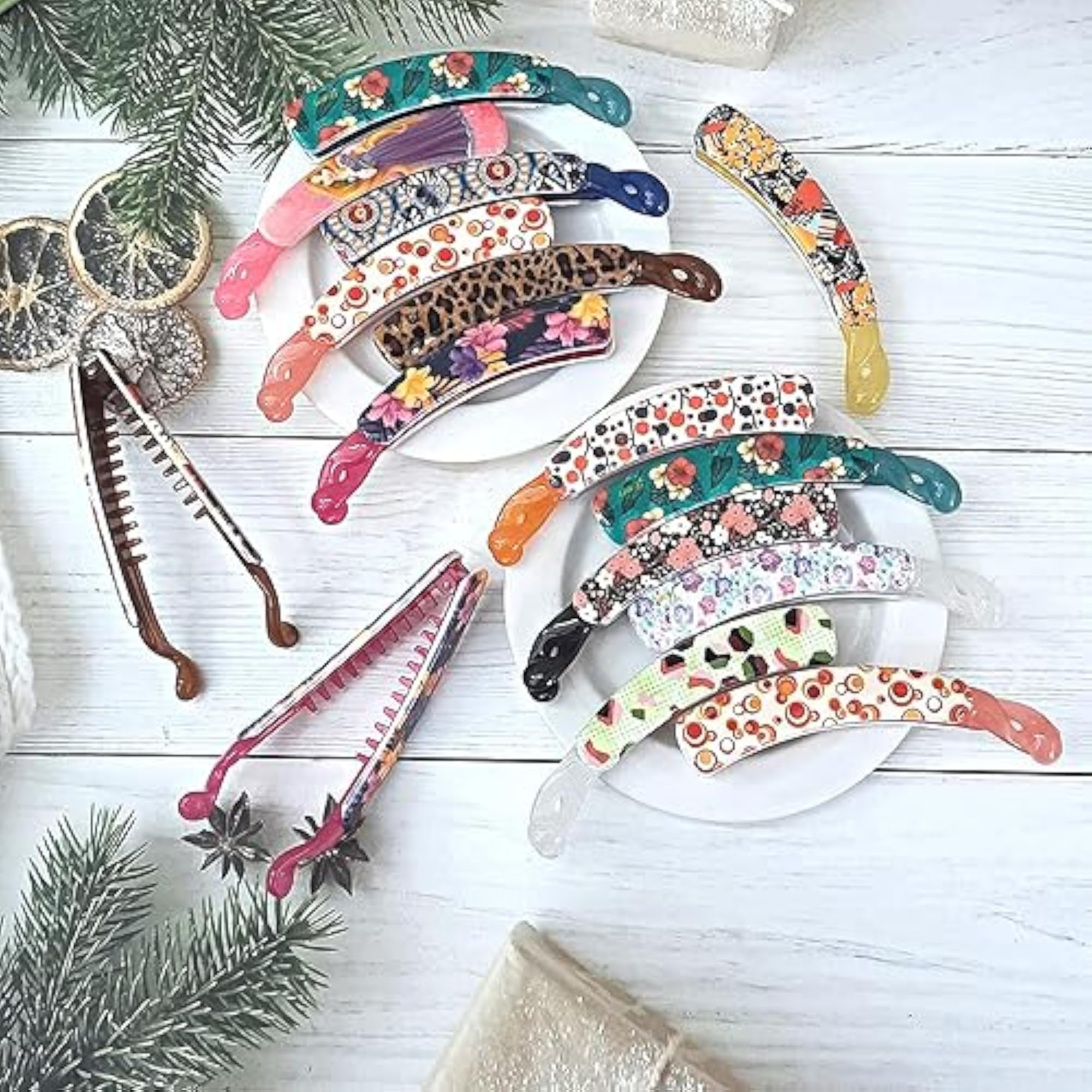 6 Pcs Non-Slip Banana Hair Clips, Large Size