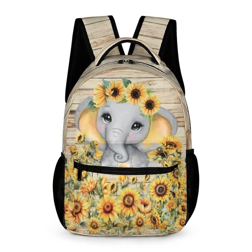 Homieblanket Elephant Backpack for Kids Girls Boys School, 16 Inches Cute Elephants Theme Bookbag, Adjustable, Lightweight, Large Capacity, Colorful