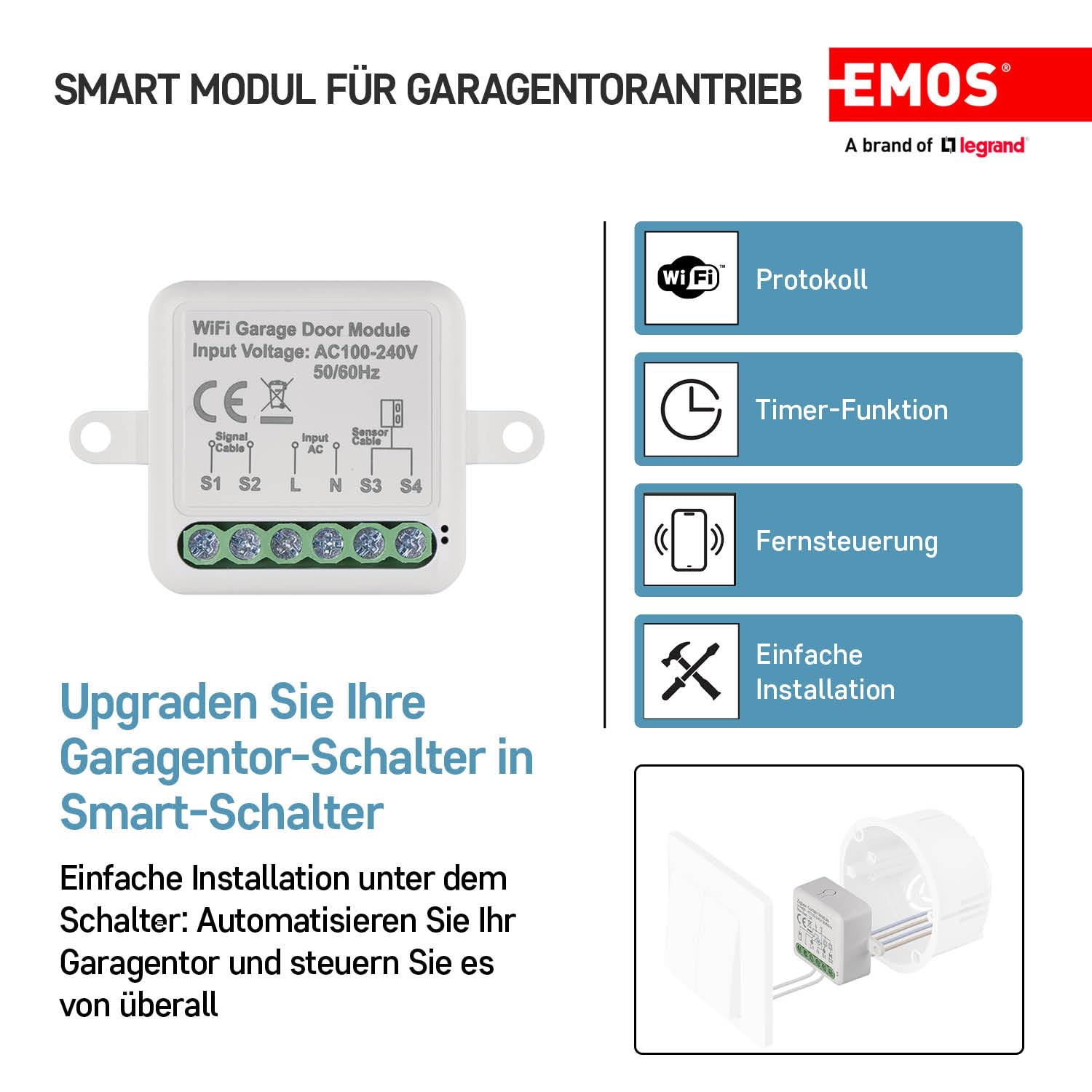 EMOS GoSmart Garage Door Module H5111 features