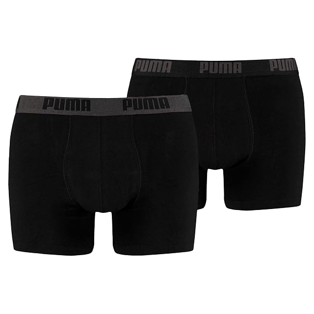 PUMA Basic Boxers Bokserki Mężczyźni, Czarny, M