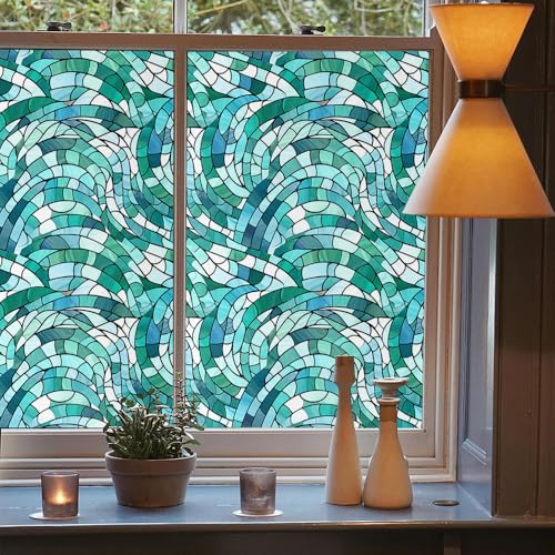 Vinilo decorativo azul para ventana 40x300 cm miniatura 3