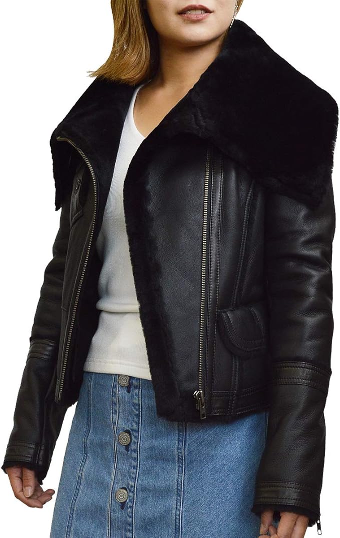 Amazon ムートンジャケット レディース ムートンコート 毛皮コート ムートン ライダースジャケット レザージャケット 革ジャン Df1bk ブラック M L Ll コート ジャケット 通販