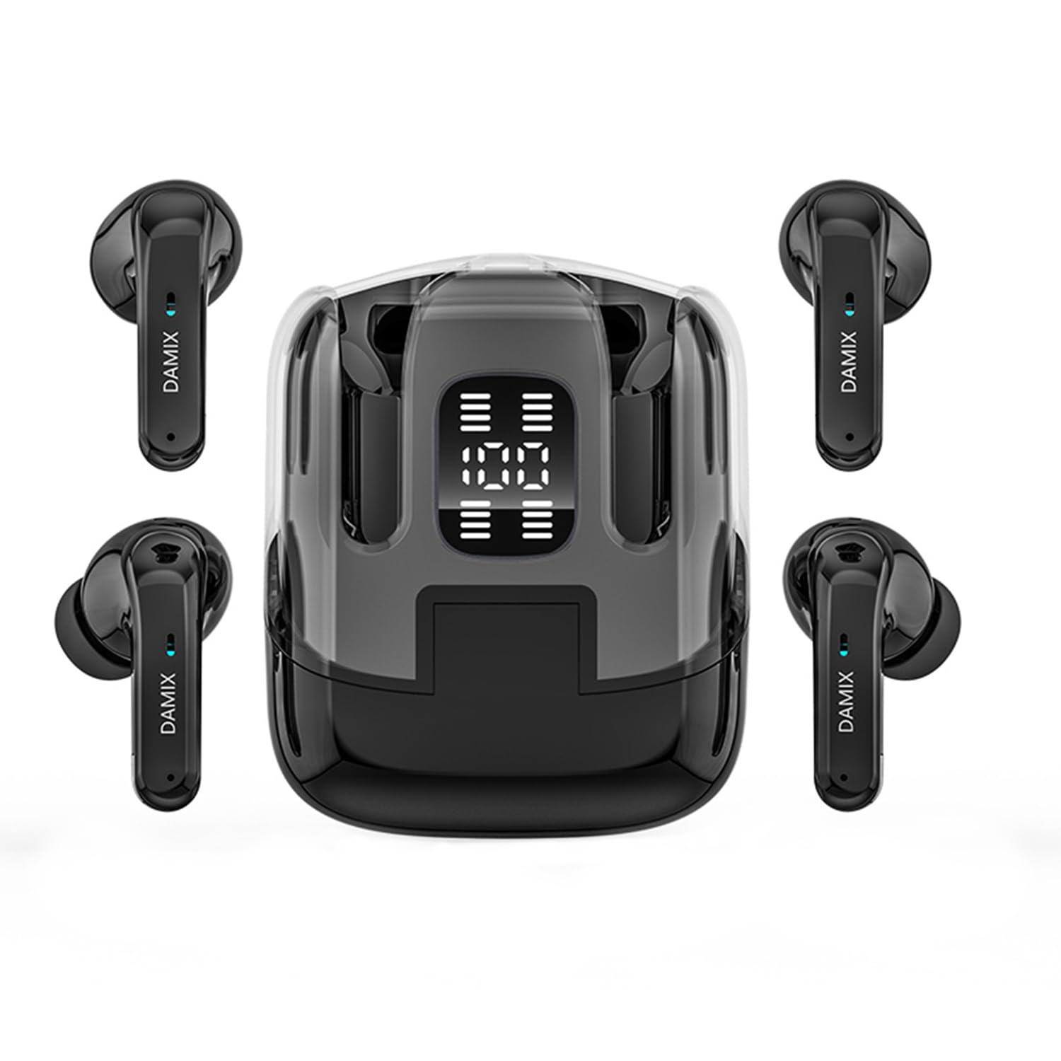 2 Pairs Wireless Earbuds Bluetooth 5.5 ,Wireless Ear Buds HIFI Bass Stereo Headphones with Noise Cancelling, LED Display Power in Ear Earphones