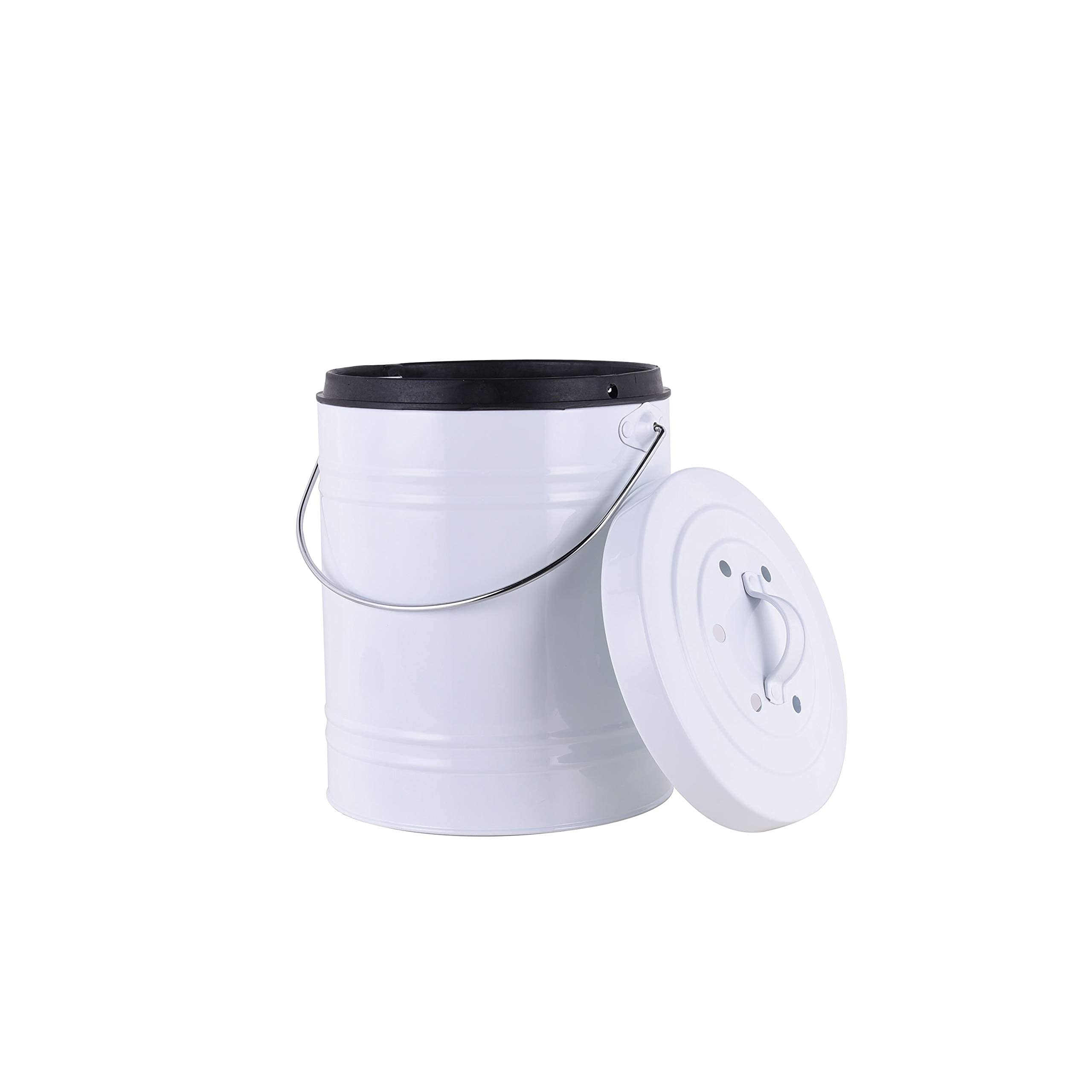 Jean-Patrique Kitchen Compost Caddy Bin 5L (White), Small Food Waste Caddy Bin with Lid - The Bin Daddy