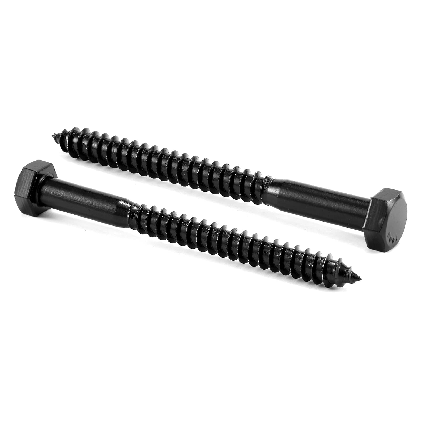 1/4" x 3-1/2" Hex Head Lag Screws Bolts 20Pcs 304 Stainless Steel 18-8, Partial Thread, Hexagon Head Wood Screws Black Oxide by SG TZH