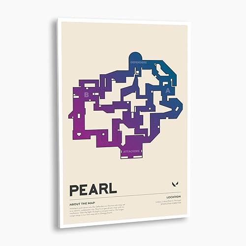 Vista 3 de Pearl Map Poster, Unframed, Premium Photo Paper - Perfect Decor for Gamers (8"x10", Blue)