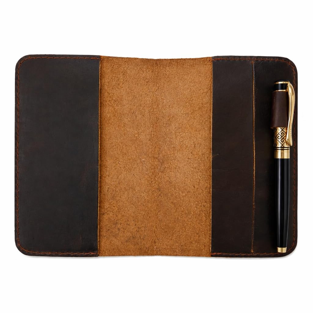 Handgefertigtes Leder-Notizbuchhülle, A6, kompatibel mit Leuchtturm, 9,1 x 15 cm, nachfüllbar, Reisetagebuchhülle für Männer und Frauen, kompatibel mit Moleskine Hobonichi Taschenplaner