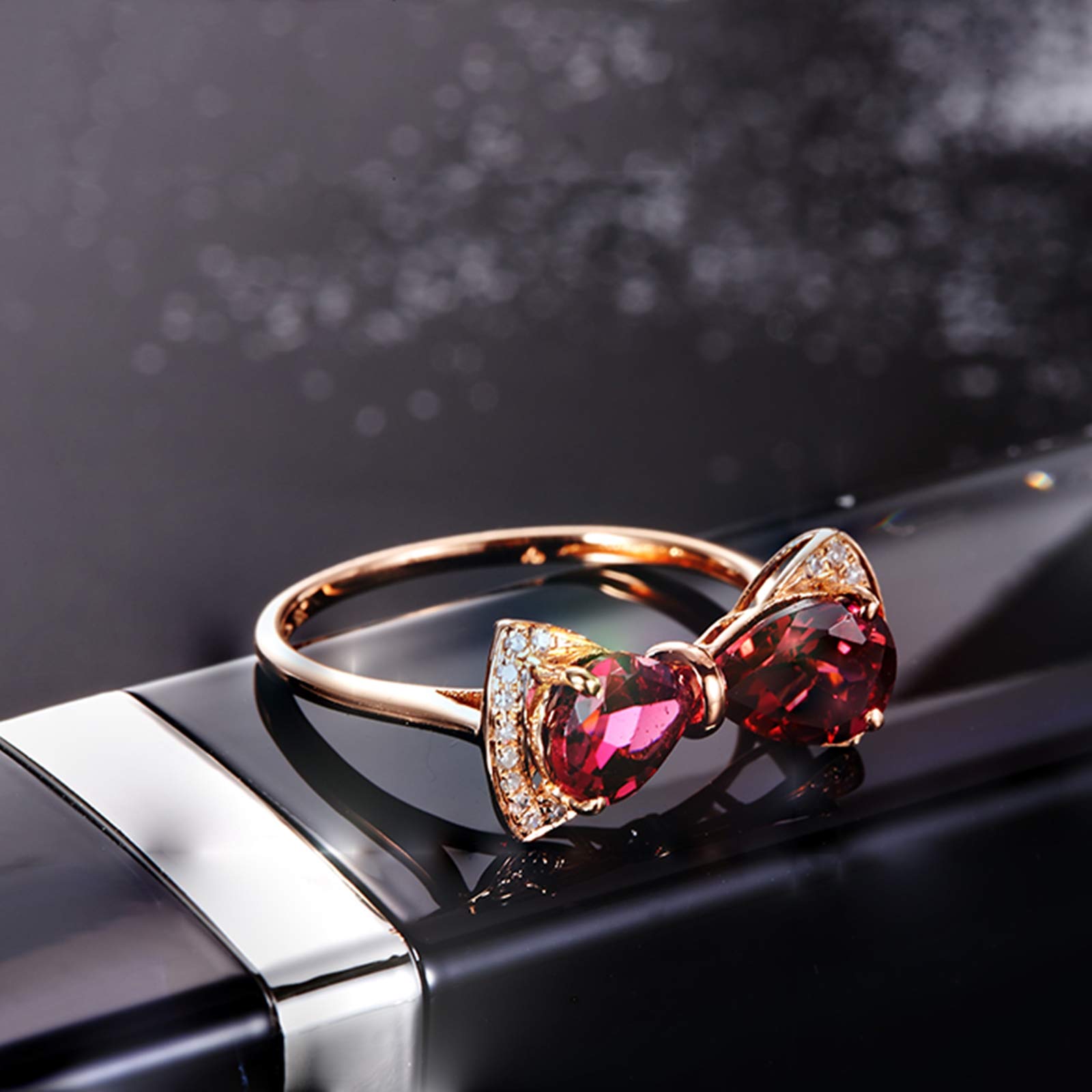 Beydodo Pierścionki złote 18 K z turmaliną 1,5 ct, pierścionki zaręczynowe, ślubne, różowe złoto z diamentem e 18 karatów (750) czerwone złoto, 47 (15.0), colore: różowy (Rosegold), cod. TLLWGZ6681