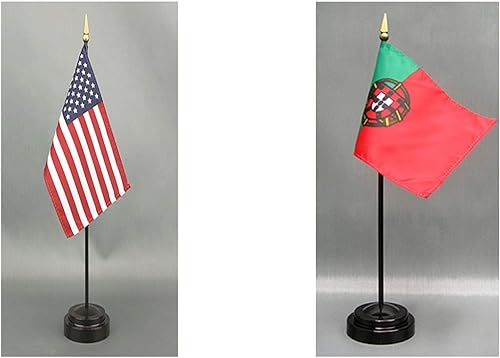 Miniatura 89 de Juego de banderas de escritorio de Afganistán, hecho en Estados Unidos, de rayón de 4 x 6 pulgadas, escritorio de oficina y pequeñas banderas