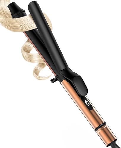 MESCOMB 1 Inch Curling Iron for Long Hair - Dual Voltage Curling Iron - 6.7" Extra Long Barrel Curling Wand - Ceramic Tourmaline Curling Irons - Professional Hair Curler - 8 Heat Settings to 450°F