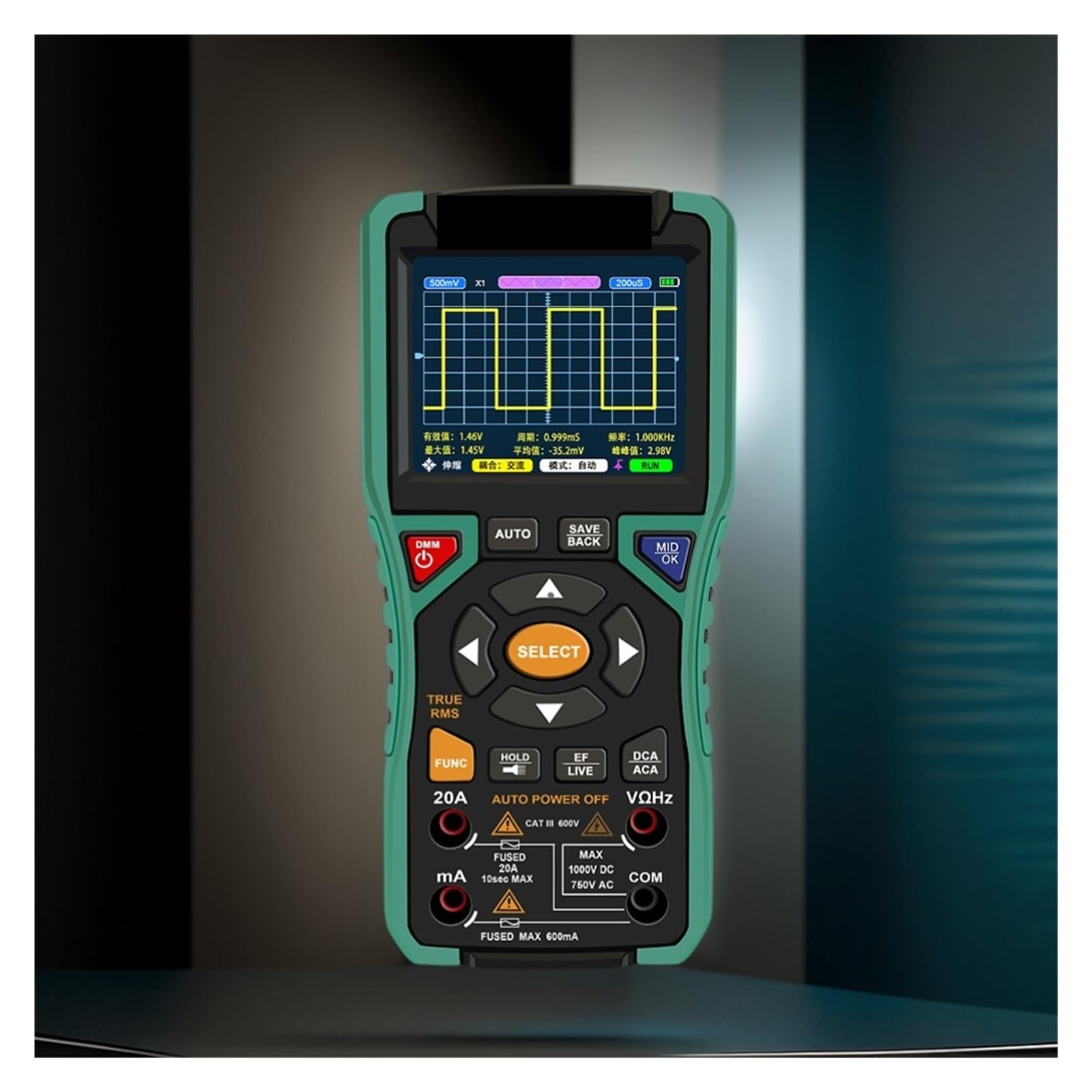 Osciloscopio Multímetro Portátil Digital 3,2" 10 MHz