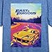 Bioworld The Fast & The Furious Yellow Sports Car Crew Neck Short Sleeve Blue Heather Women's Night Shirt-Small