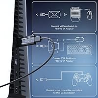 Vista 6 de GameSir Adaptador inalámbrico para PS5, adaptador VX Keybaord y guía de convertidor de mouse para controlador oficial DualShock, control Xbox