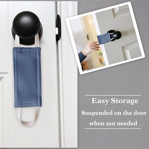 Vista 57 de PONY DANCE Cerrador de puerta de bebé, silenciador de cierre de puerta de guardería con fuertes correas elásticas para un buen amortiguador de sueño