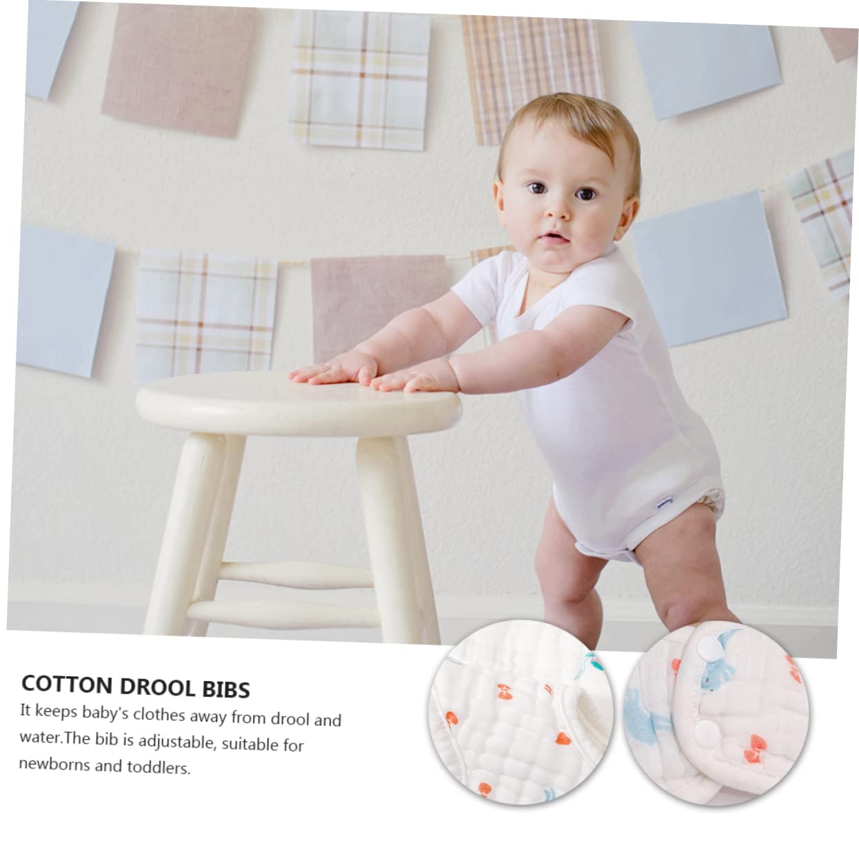 Toyvian 12 Pièces Bavoirs Bavoir Qui Bave Bavoir De Déjeuner Bavoir De Dentition Bébé Torchon Pour Bébé Serviette De Salive Bavoir Pour Tout-petits Nouveau Née Coton Nourrir Blanche