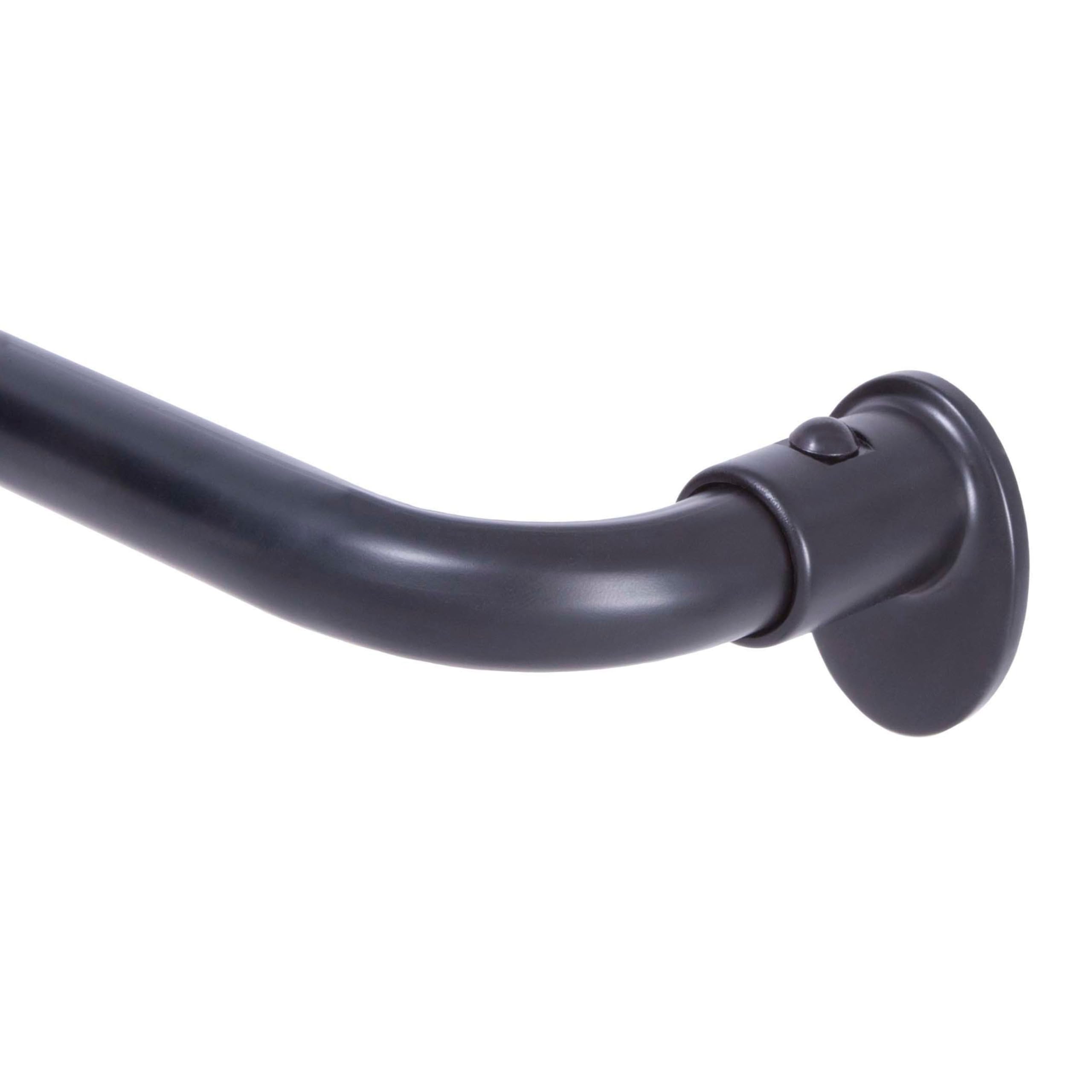 Sun Zero SN79231 Blackout Room Darkening Wrap Around Curtain Rod, 48-86" Adjustable Length, Black Finish, 5/8" Diameter Steel Tube