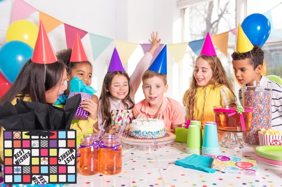 Miniatura 4 de Lyforpyton Bolsa de regalo grande con papel de seda de 13.8 pulgadas, bolsa de regalo negra para hombres y mujeres cumpleaños