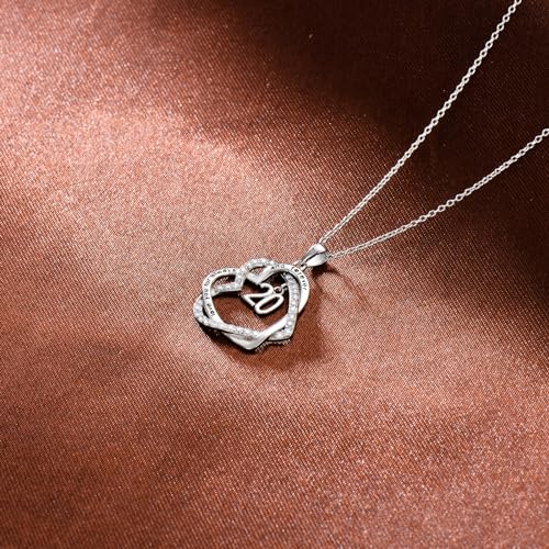 TOUPOP Gifts for Her 925 Sterling Silver Necklace Forever Love Heart Pendant Heart Year Old Jewelry Anniversary Birthday Christmas Gifts Women Girlfriend Wife Mom Grandma Daughter4