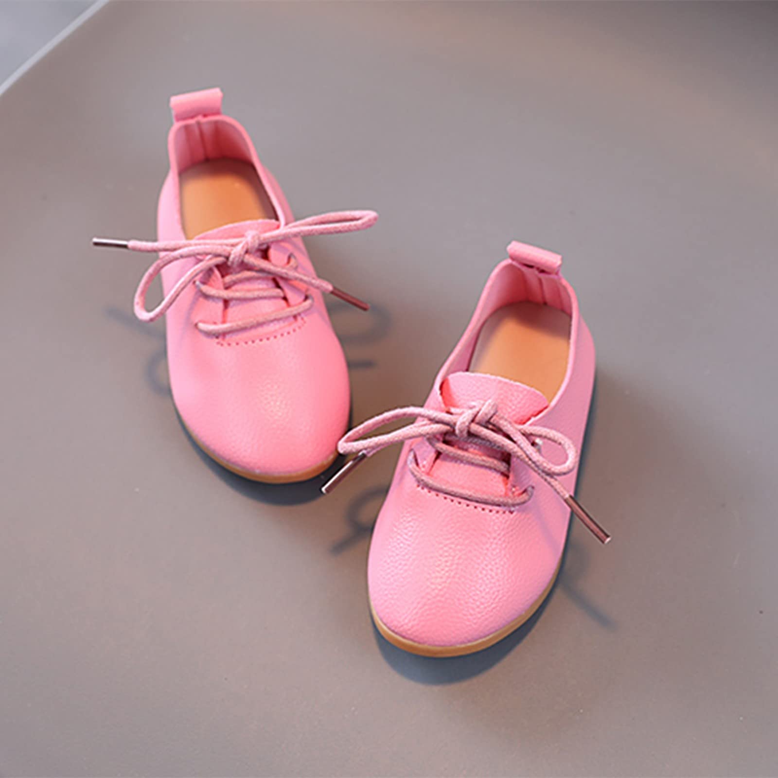 Amazon.com: Summer and Autumn Fashion Cute Girls Casual Shoes Solid Color  Round Toe Lace Up Dress Shoes Kids (Pink, 2-2.5 Years) : Clothing, Shoes &  Jewelry