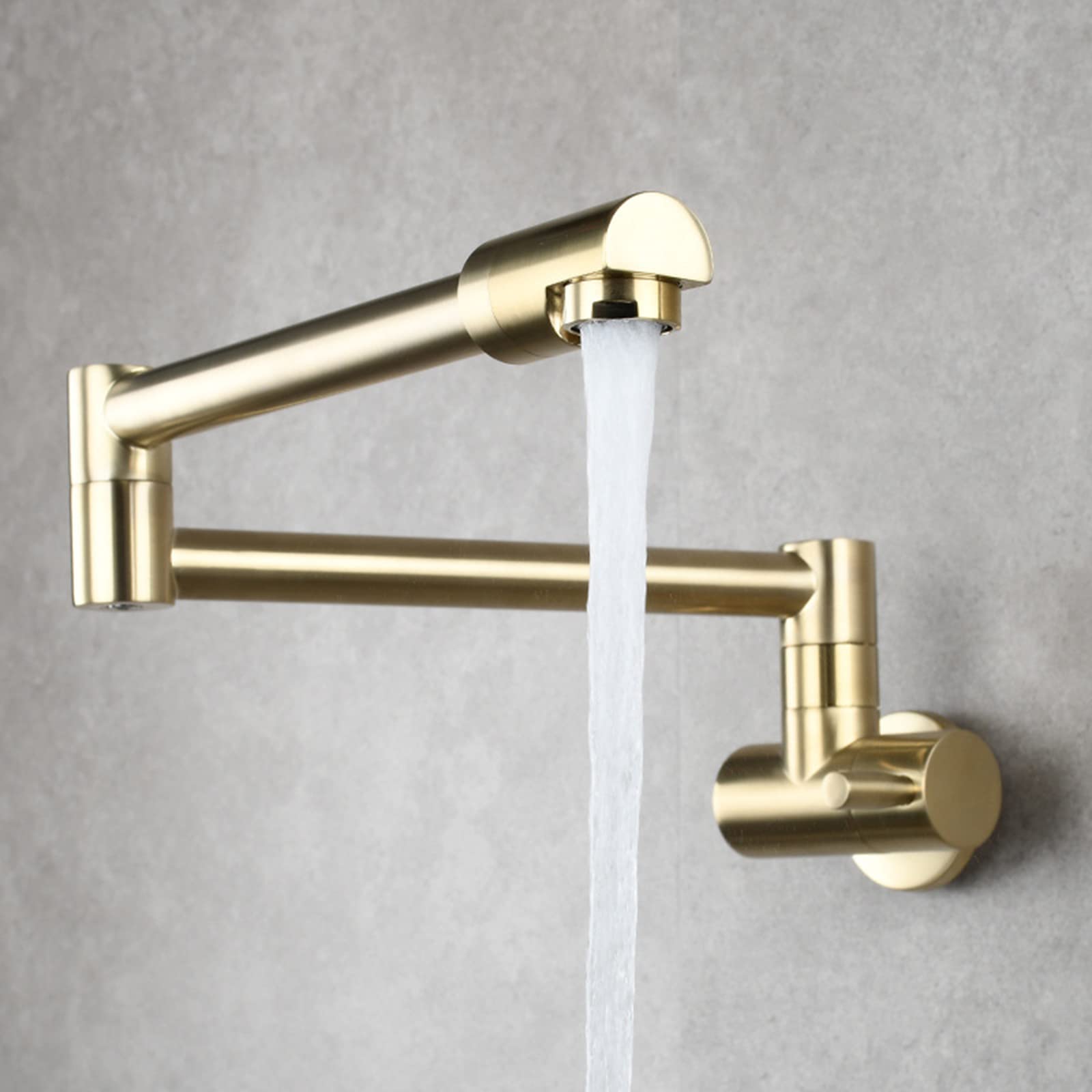 ZYCHSJXA Wall Mounted Kitchen Tap, Cold Water Tap Folding Swivel Brass Single Handle Sink