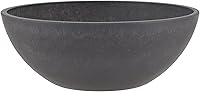 PSW M30DC 12-Inch Dark Charcoal Low Bowl Planter - Recycled Plastic/Stone/Wood Composite for Succulents, Bonsai, Herbs - Drillable Shallow Pot