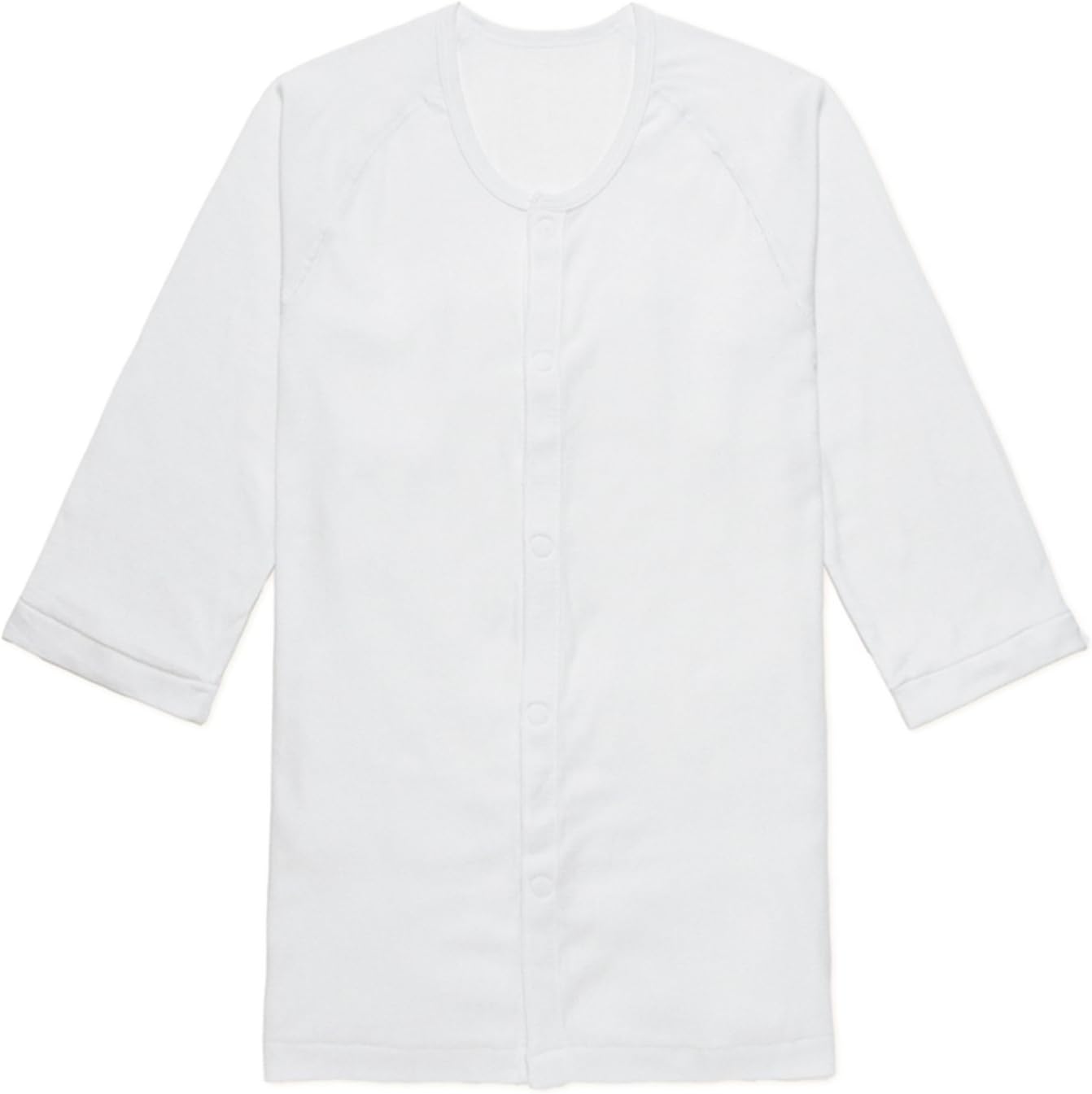 Amazon.co.jp: らくらく前開き肌着紳士 七分袖 ホワイト M : ドラッグ