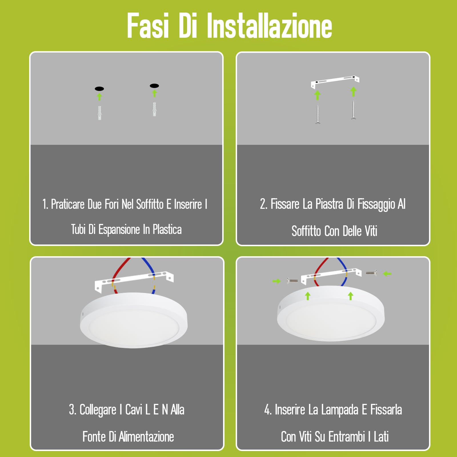 Plafoniera LED Soffitto 36W 2900LM 3CCT 3000K/4000K/6000K Impermeabile Lampada da Soffitto IP44 Plafoniera Bagno Non Dimmerabile Alluminio Φ400mm x 30mm
