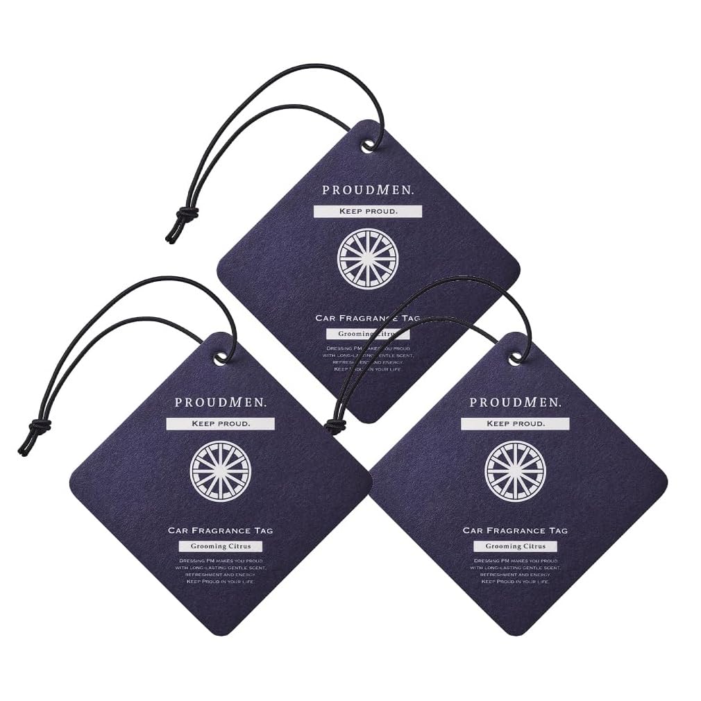 【まとめ買い】Proudmen. Car Air Freshener Car Fragrance Tags, 3-Pack (Grooming Citrus Scent), Hanging Type Car Air Freshener Grooming citrus scent 【まとめ買い】3枚セット