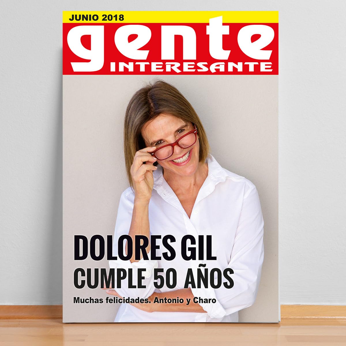 Portada de Revista Personalizada Gente Interesante Regalo Original PVC 19 x 27 cm