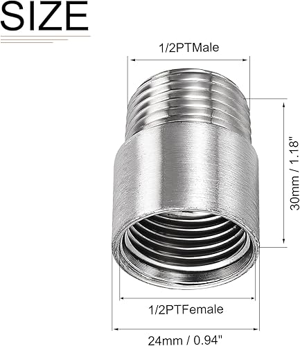 Miniatura 8 de DTGN Accesorios de tubo de extensión de cabezal de ducha de 2.36 x 0.94 pulgadas (largo x profundidad), 1 paquete, bueno para baño, extensión de