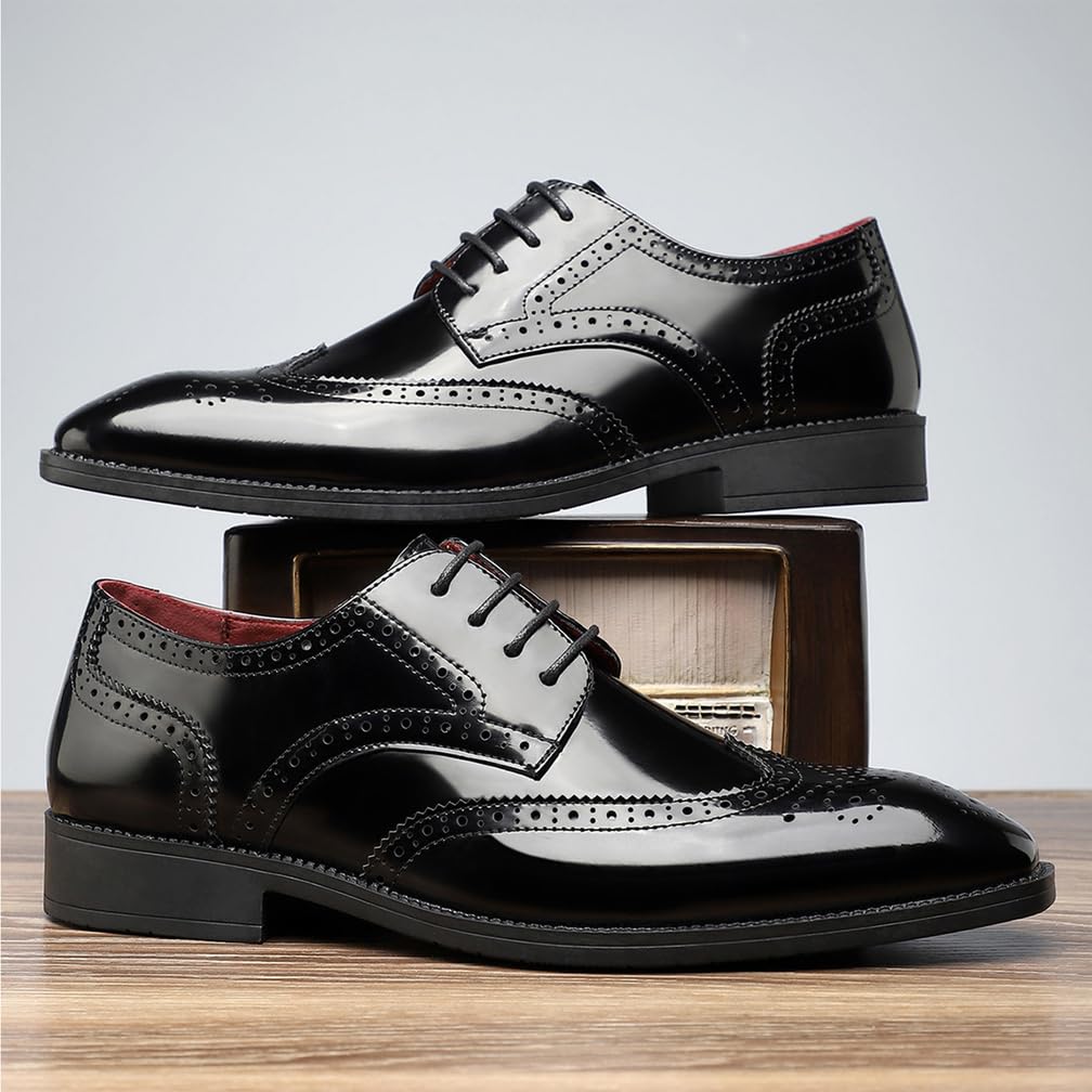 Uomo Brogue Scarpe Eleganti Pelle Scarpe Formali