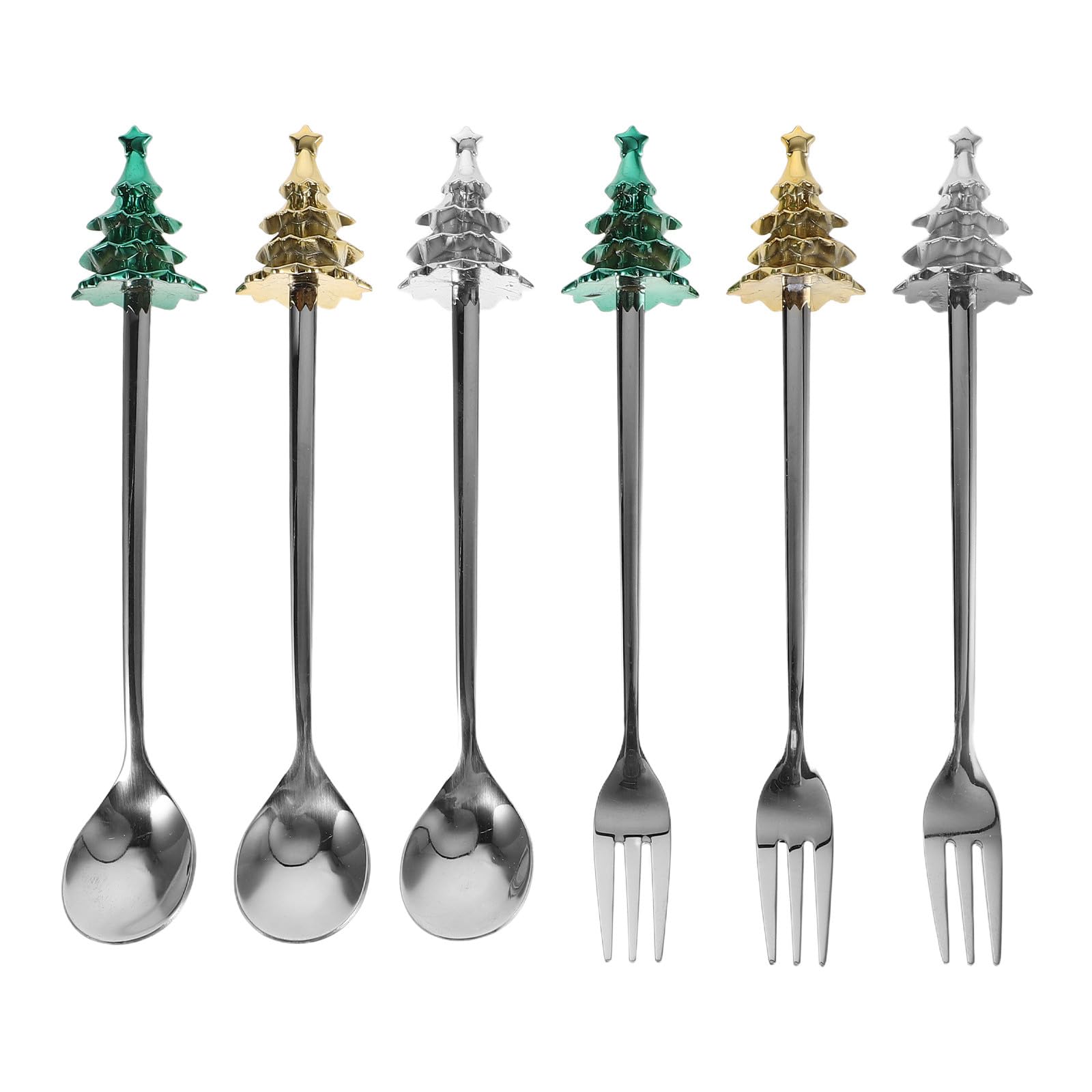 Zerodeko 1 set di cucchiaio e forchetta da frutta in acciaio inossidabile