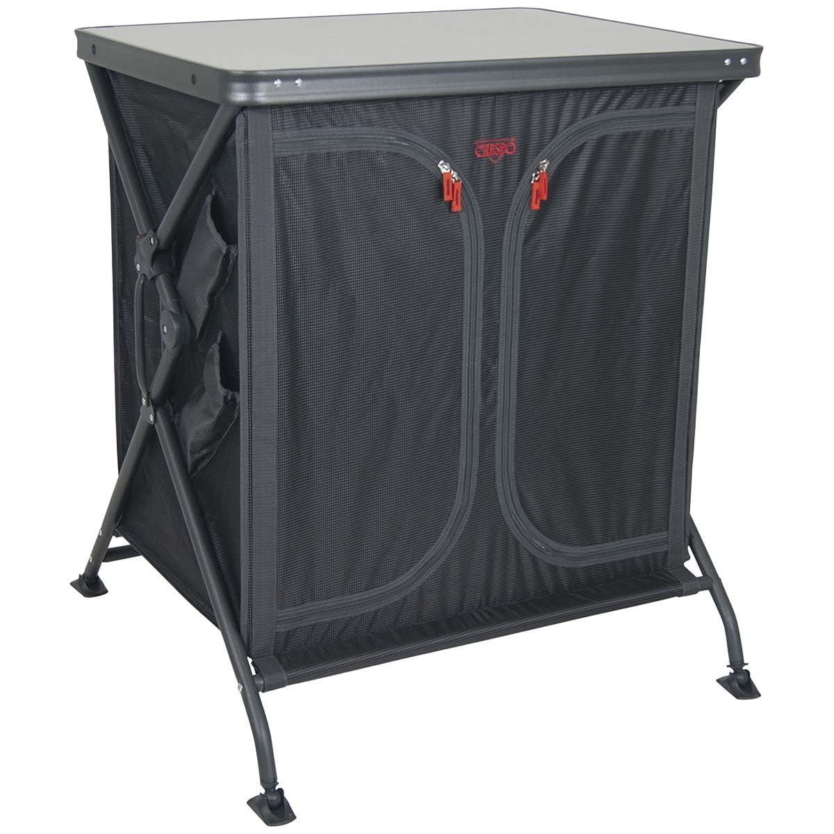 Crespo Camping Küche AP 104 Falt Schrank Tisch Stoff Kommode Wohnwagen Faltbar, Black Blue 25 Lbs
