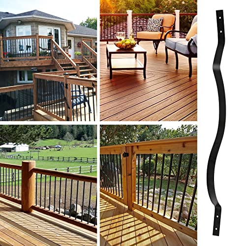 image for DUZFOREI 51 Pack Metal Deck Spindles, Wave Arc Baluster for Outdoor St