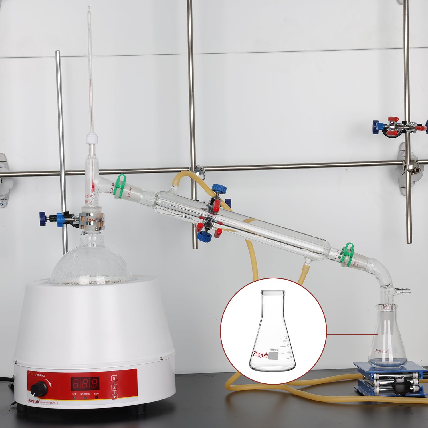 StonyLab Frascos Erlenmeyer Boca Estrecha 500ml Borde Pesado 2 Paquetes