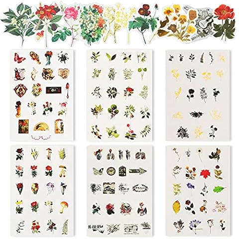 Chostky 360PCS Scrapbook Stickers Vintage Washi Sticker Set Scrapbooking Supplies DIY Decorative Vintage Style Stickers for Journal Album Laptop Envelop Card Making Cover