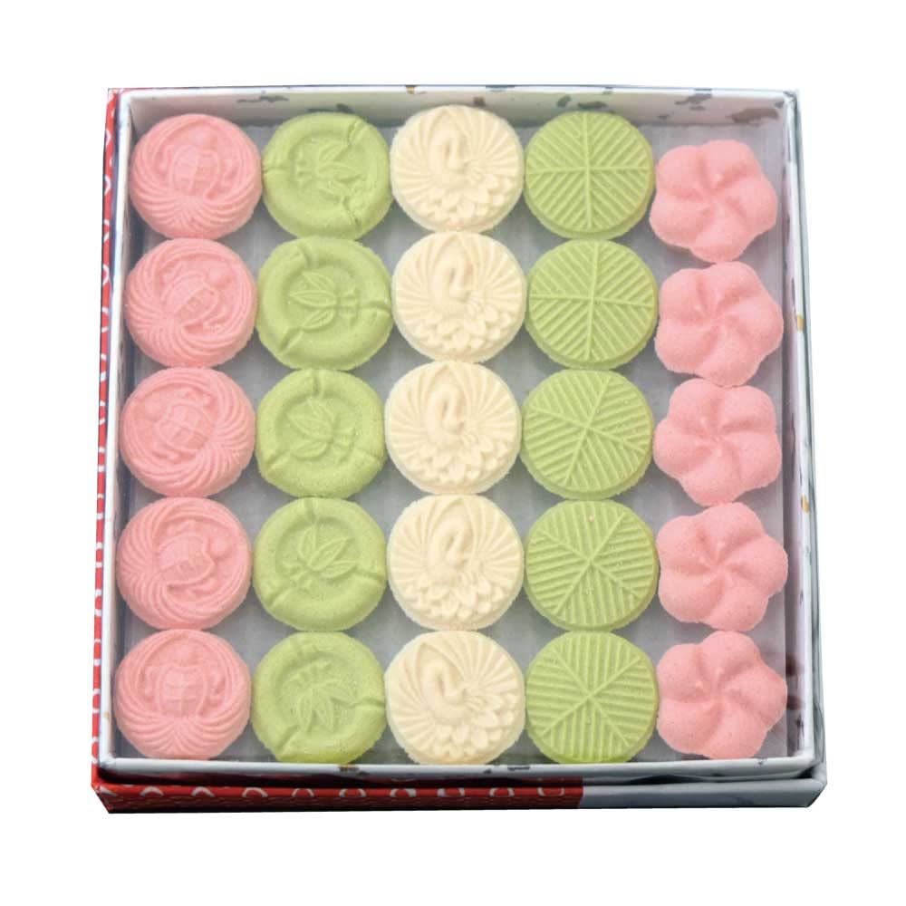 吹上盆　干菓子器　5枚セット Amazon | 岡田園 蓬莱山 和三盆 干菓子 和三盆糖 御干菓子 落雁