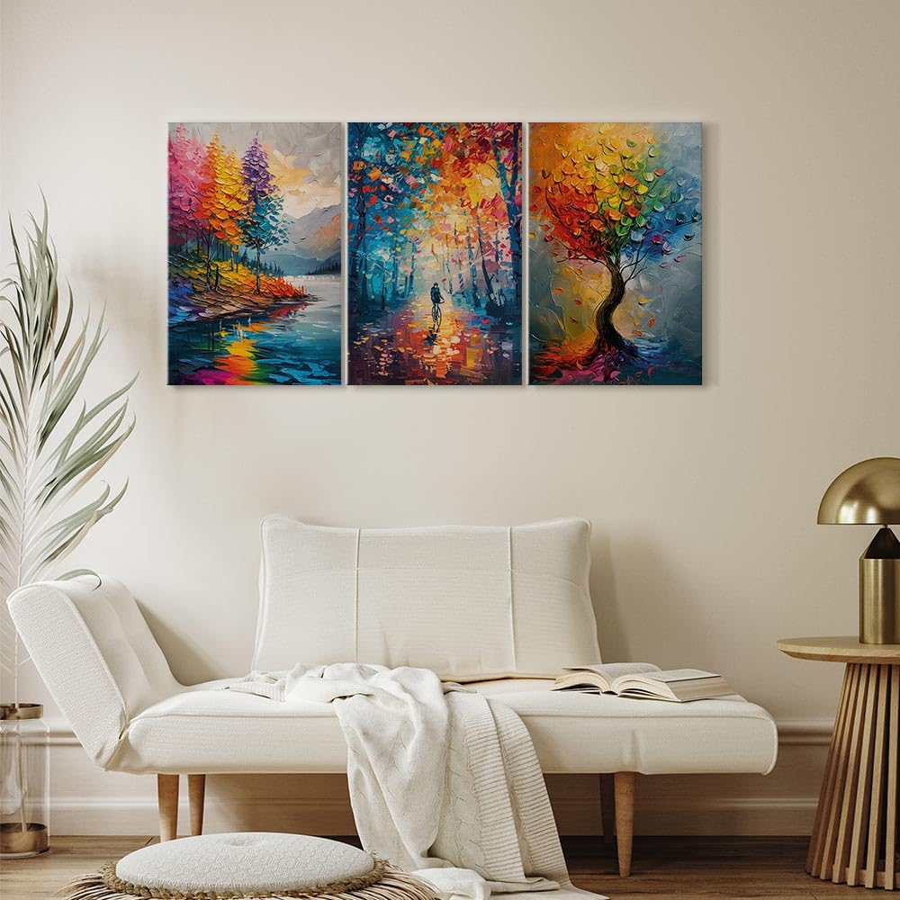 murando - Leinwandbild Set Landschaften, 180x90 cm, 3-teilig, Schlafzimmer | Hochwertige Leinwand, sofort aufhängbar, ideal fürs Wohn- oder Schlafzimmer, wasserfest und lichtecht, langlebig, stilvoll