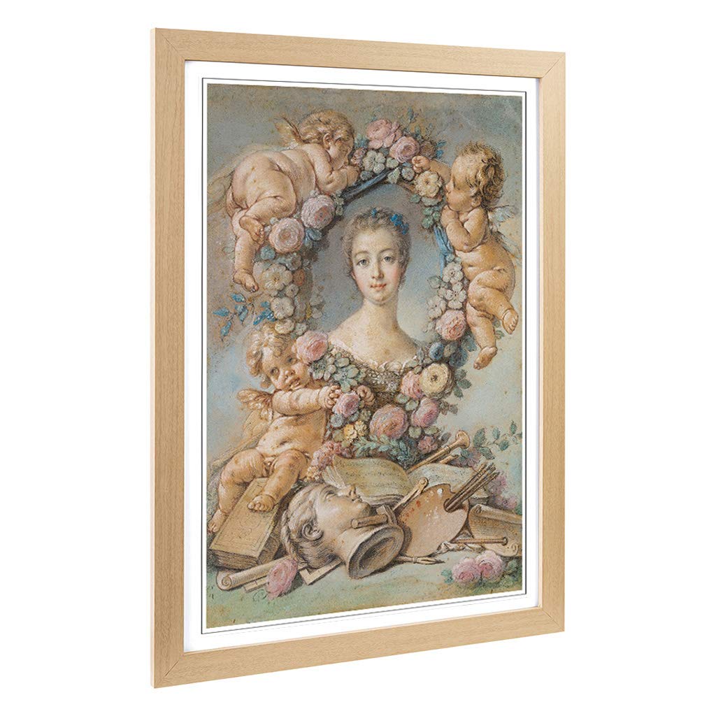 Big Box Art Framed Print of Francois Boucher Madame Pompadour Design | Wall Art Picture | Home Decor for Kitchen, Living Room, Bedroom, Hallway, Oak, A2 / 24.5x18 Inch / 62x45cm