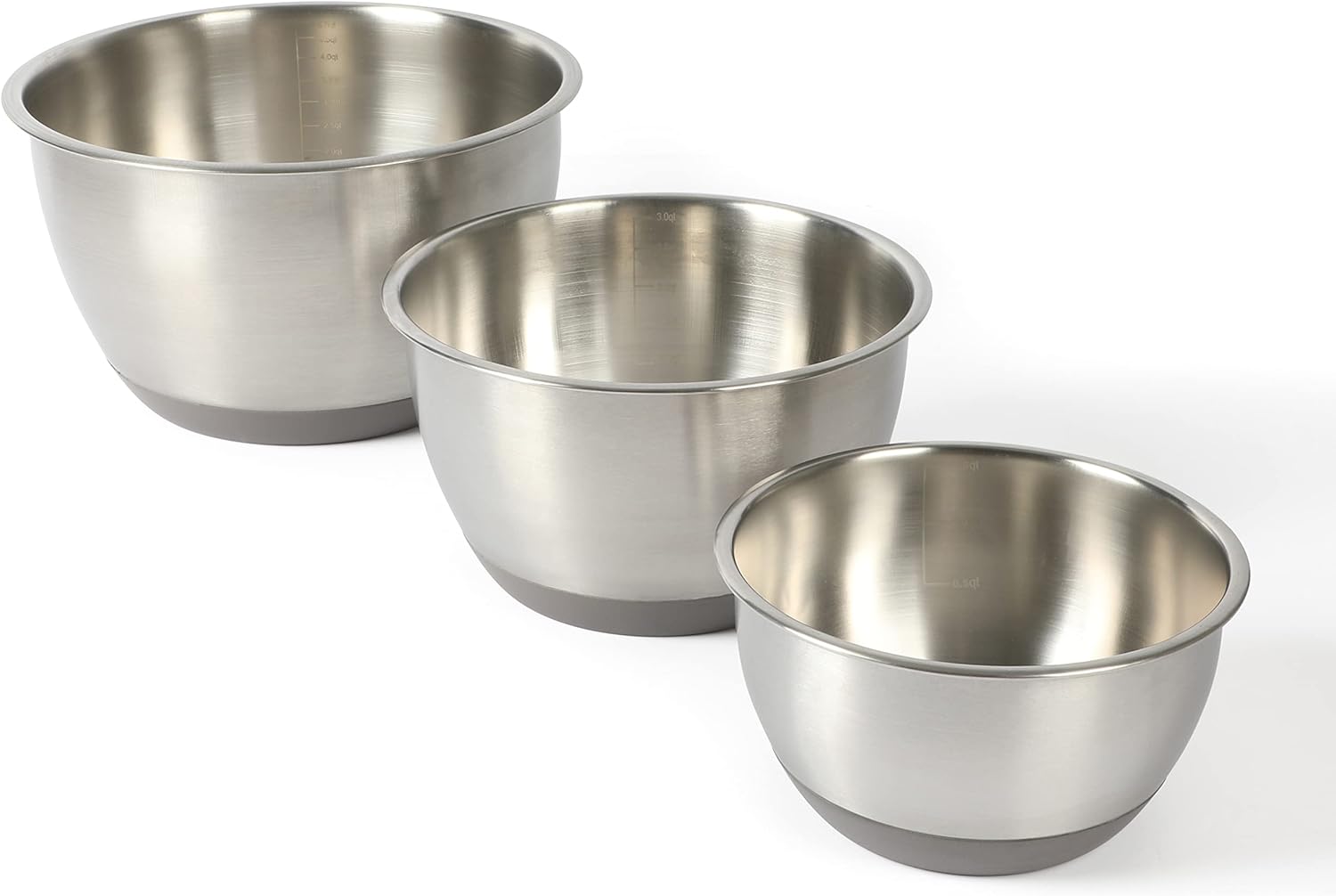 Rhinewell 6-Piece Stainless Steel Mixing Bowls with Lids and Non-Slip Base