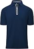 V VALANCH Mens Zipper Polo Shirts Short Sleeve Moisture Wicking Outdoor Golf Shirt Collared Athletic Tennis Polo