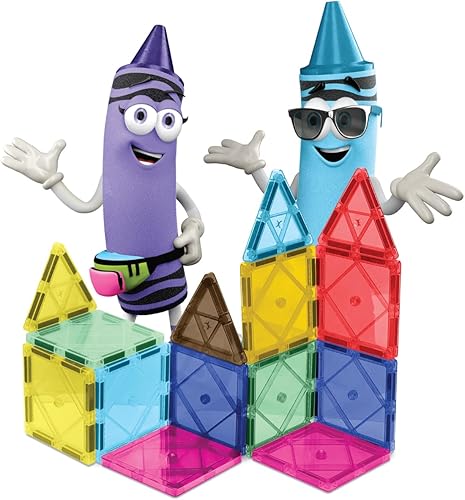Miniatura 2 de CreateOn Crayola Azulejos magnéticos retro, juego de construcción para niños, juguetes de construcción magnéticos para niños, juguetes de viaje STEM