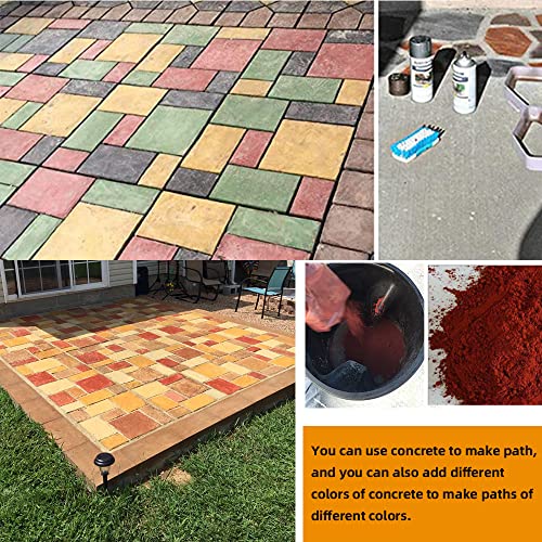 Avalution Plus Size 20"x20"x1.8" Walk Maker Reusable Concrete Pathmate Stone Mold Stepping Stone Paver Lawn Patio Yard Garden DIY Path Maker Paving Moulds(8 Grid) - Thumbnail 6