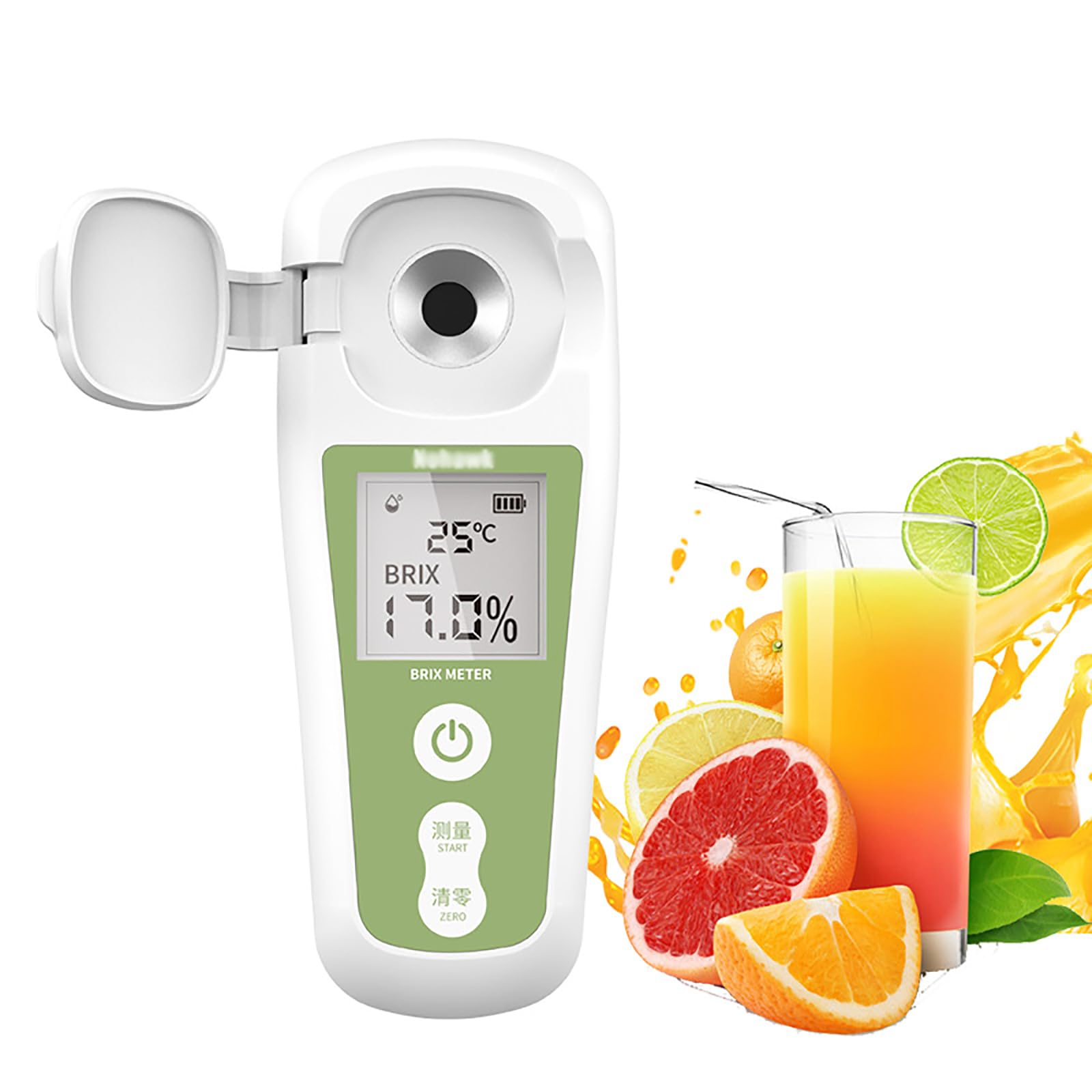 Rifrattometro digitale per misurazione della concentrazione di zucchero di frutta - Uscita rapida dei dati in 5 secondi, display ad alta definizione, ideale per vendite, semina e uso in laboratorio