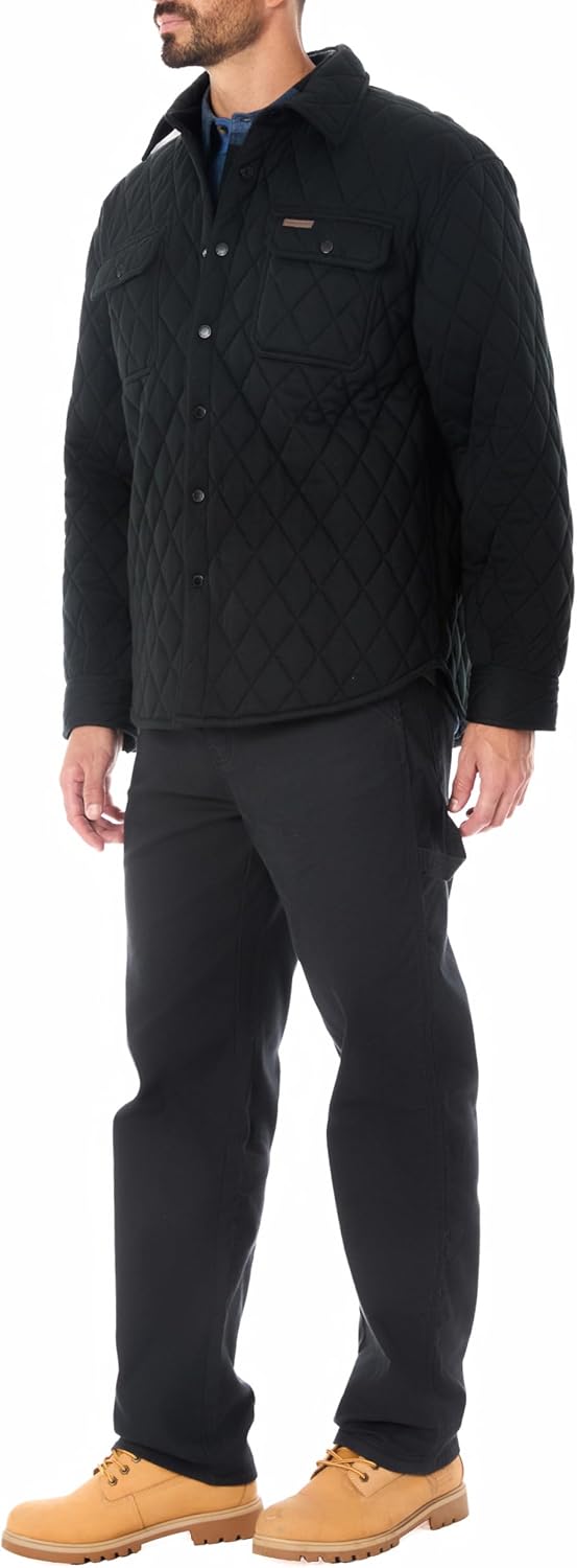 Smith's Workwear Snap Closure Diamond Quilted Knit Shirt-Jac - Image 8