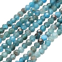 NBEADS ca. 525 Stück 2 mm Apatit Perlen, Runde Facettierte Perlen Natürliche Lose Edelsteinperlen für DIY-Armbänder, Halsketten Schmuckherstellung, Loch: 0.5 mm