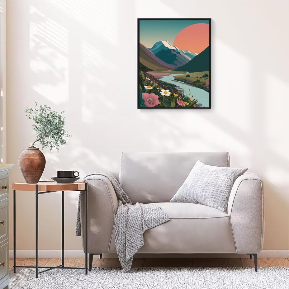 Paint by numbers decoracion hogar paisaje con flores lienzo grande 90x120 2