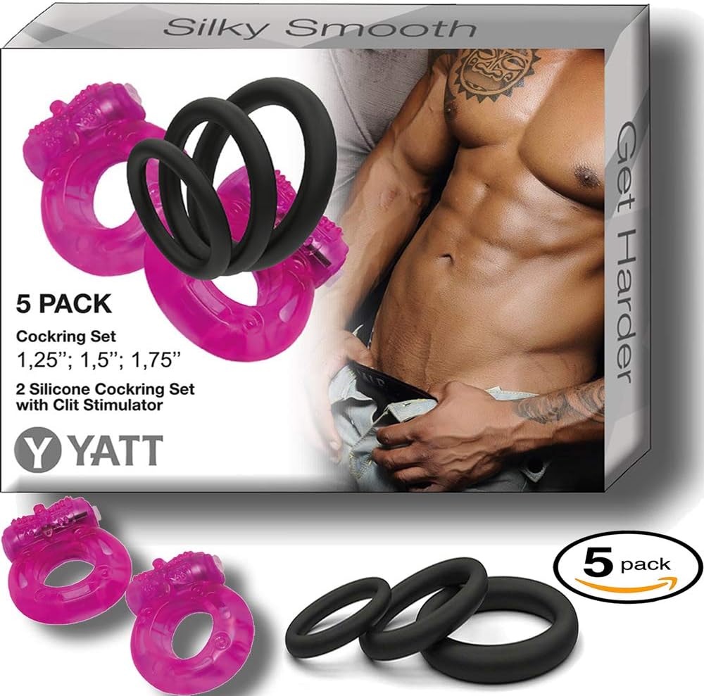 Yazz 5pcs - Silicone Ring for Men - Soft - Simple Power - Premium Quality Silicone