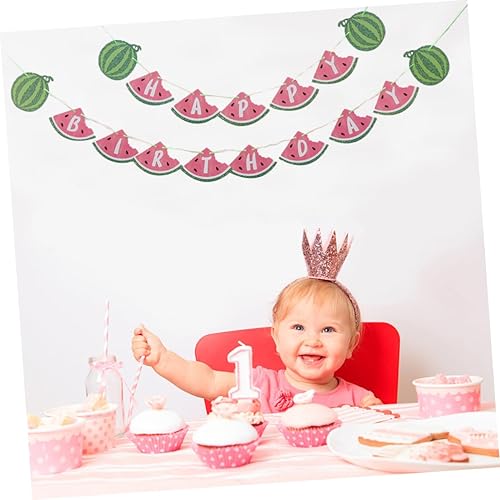 Miniatura 3 de ibasenice Adorno de pastel de feliz cumpleaños, decoración de bautizo para niño, guirnalda de banderines de cumpleaños, banderines para bebés,