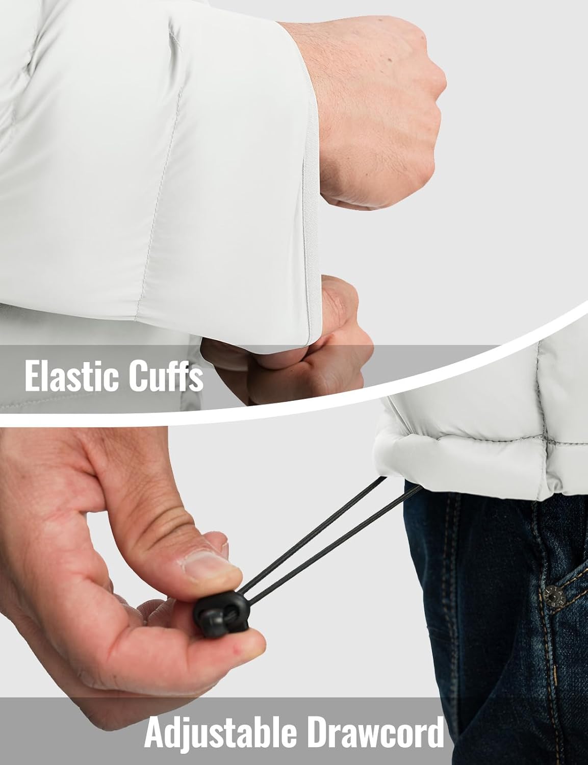 Rdruko Men’s Puffer Jacket with Detachable Hood Lightweight Water Resistant Insulated Winter Puffy Coat